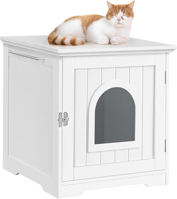 Caixa de Areia para gatos com porta de entrada 48,5 x 51 x 51,5 cm, (cinzento ou branco) - PetDoctors - Loja Online