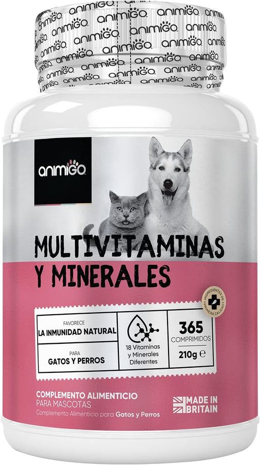 18 Multivitaminas e Minerais para Cães e Gatos, 365 comprimidos, vitamina A, B, C, D, ferro, cálcio, zinco - suporte imunitário - PetDoctors - Loja Online