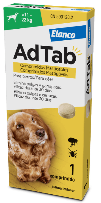 AdTab Comprimido mastigável contra pulgas e carraças para cães de 11 a 22 kg - AdTab (1 Comprimido) - PetDoctors - Loja Online