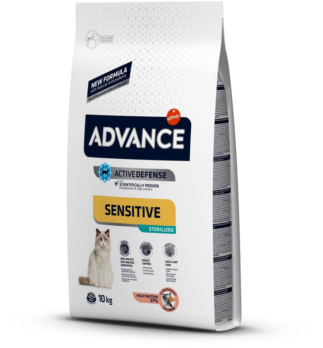 Advance Cat Sterilised Sensitive | Salmão e Cevada (Salmon & Barley) - Para Gatos Esterilizados - PetDoctors - Loja Online