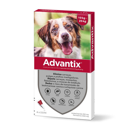 Advantix® - Pipetas Advantix® Desparasitante para cães - Conjunto de 4 Pipetas - PetDoctors - Loja Online