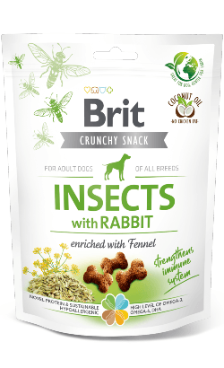 Brit Care Dog Crunchy Cracker Insects with Rabbit Enriched with Fennel | 200 g - Biscoitos para Cães - PetDoctors - Loja Online