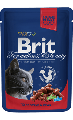 Brit Premium by Nature Cat Wet | Beef Stew & Peas (Saqueta) | 100 gramas - PetDoctors - Loja Online