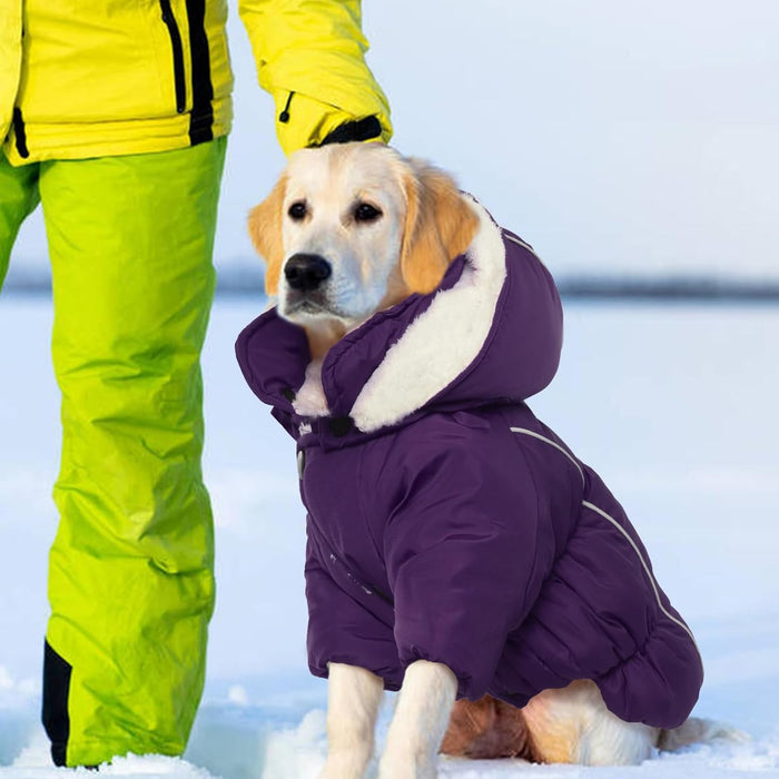 Casaco de Inverno, Impermeável e Forrado, com Tiras Refletoras, Capuz Removível e Cintura Ajustável, para cães - PetDoctors - Loja Online