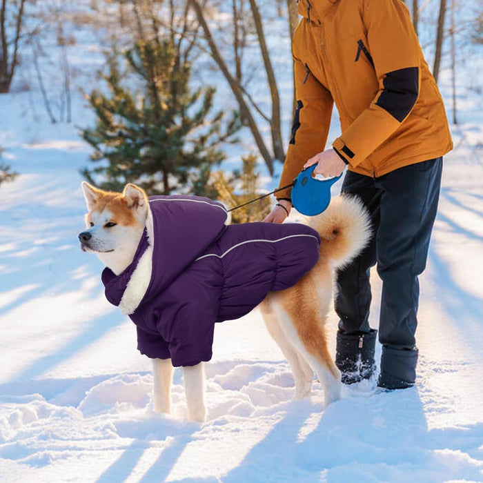 Casaco de Inverno, Impermeável e Forrado, com Tiras Refletoras, Capuz Removível e Cintura Ajustável, para cães - PetDoctors - Loja Online