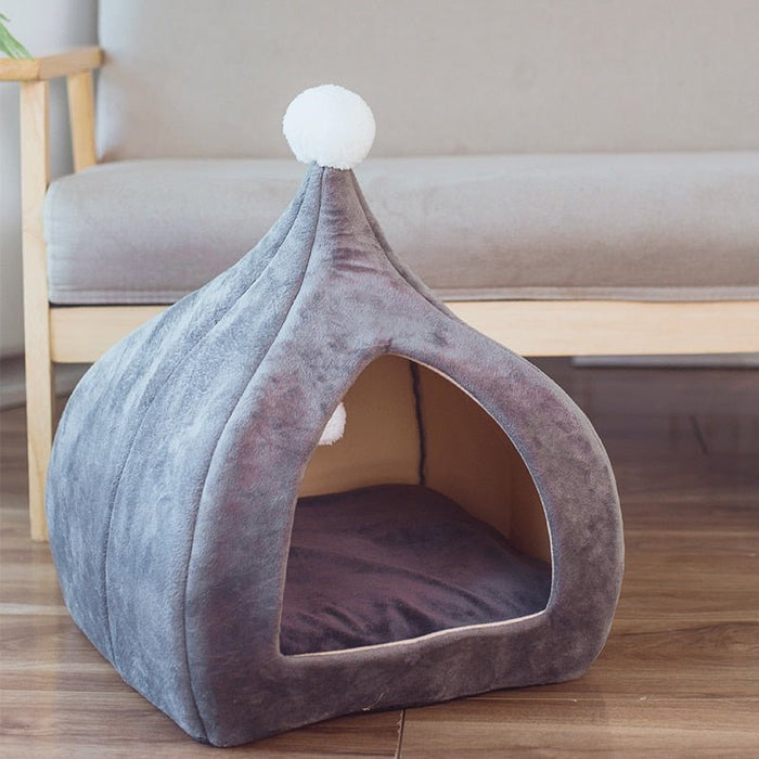 Cave / Tenda / Casinha para Gatos ou Cães de Raças Pequenas com Colchão de Micro-Fibras Removível - PetDoctors - Loja Online