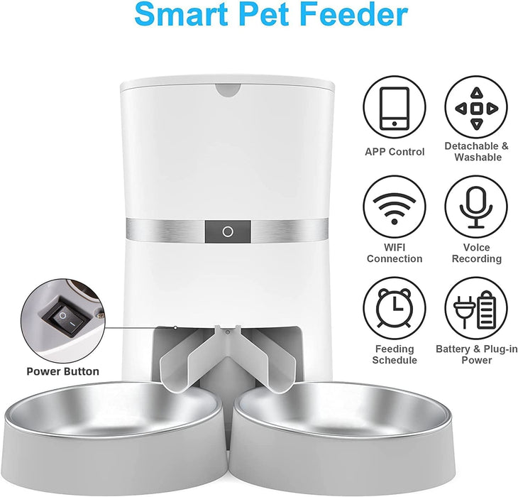 Comedouro Automático para Gatos e Cães, 4 Litros, Controlo Remoto por App, Programável - PetDoctors - Loja Online