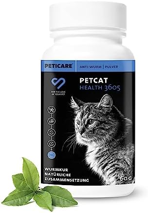 Desparasitante antiparasitário para gatos, pó de ervas, 100% natural com curcuma e tomilho contra vermes intestinais, higiene intestinal (Peticare) - PetDoctors - Loja Online