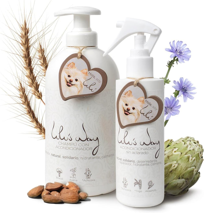 Lulu's Way Champô natural para cães com condicionador - para pele sensível e dermatite sem alérgenos, sem parabenos - 100 % vegan natural - PetDoctors - Loja Online