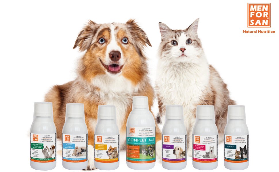 MENFORSAN PELE SENSÍVEL Alimento complementar líquido para cães e gatos com peles sensíveis | Ingredientes naturais | Para animais com pele atópica, vermelhidão ou excesso de gordura na pele (120 ml) - PetDoctors - Loja Online