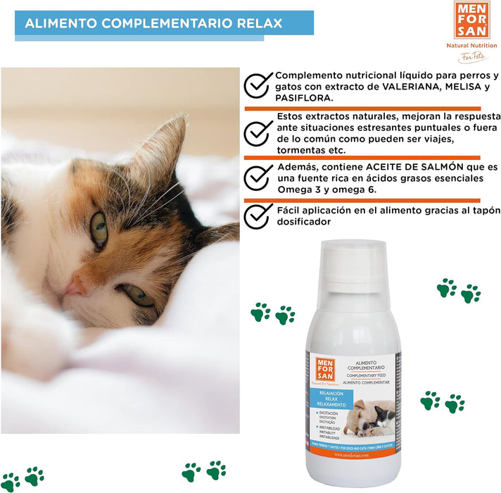 MENFORSAN RELAX Alimento complementar líquido para cães e gatos (120 ml) - PetDoctors - Loja Online
