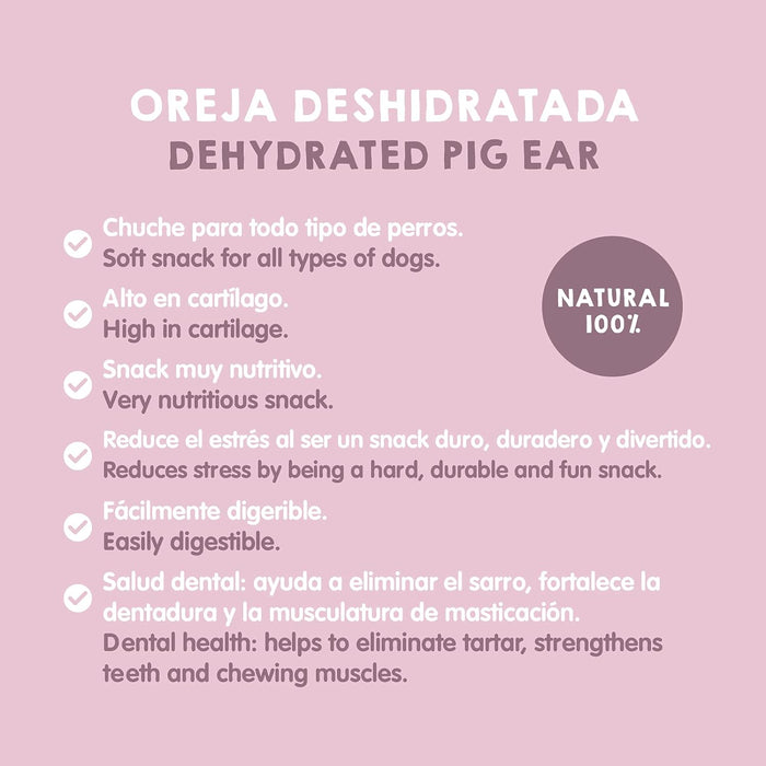 Orelhas de porco para cães - Snacks 100 % naturais - alternativa aos ossos para cães - orelha de porco completa desidratada - PetDoctors - Loja Online