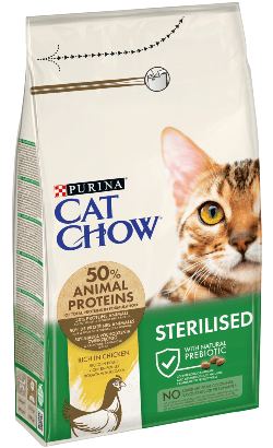 PURINA Cat Chow Sterilised Chicken | 1,5 kg | 3 kg | 15 kg - PetDoctors - Loja Online