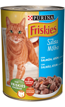 PURINA Friskies Gato Adulto Pedaços em molho com Salmão, Atum e Legumes | Wet (Lata) | 24 Latas de 400 gramas - PetDoctors - Loja Online