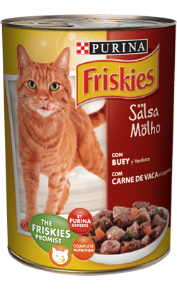 PURINA Friskies Gato Adulto Pedaços em molho de Carne de Vaca e Legumes | Wet (Lata) | 24 Latas de 400 gramas - PetDoctors - Loja Online