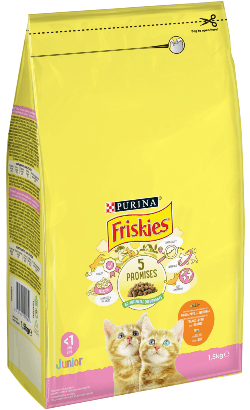 PURINA Friskies Gato Junior | Frango, Leite e Legumes | 400 gramas | 1,5 Kg - PetDoctors - Loja Online