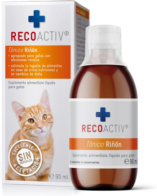 RECOACTIV Tónico renal para gatos, 1 x 90 ml, alimento complementar para convalescência em caso de sinais precoces de disfunção renal no gato, bem como para profilaxia - PetDoctors - Loja Online