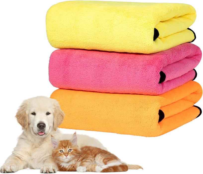 3 toalhas de secagem para cães, toalhas de banho super absorventes, toalhas de banho de secagem rápida para cachorros e gatos - PetDoctors - Loja Online