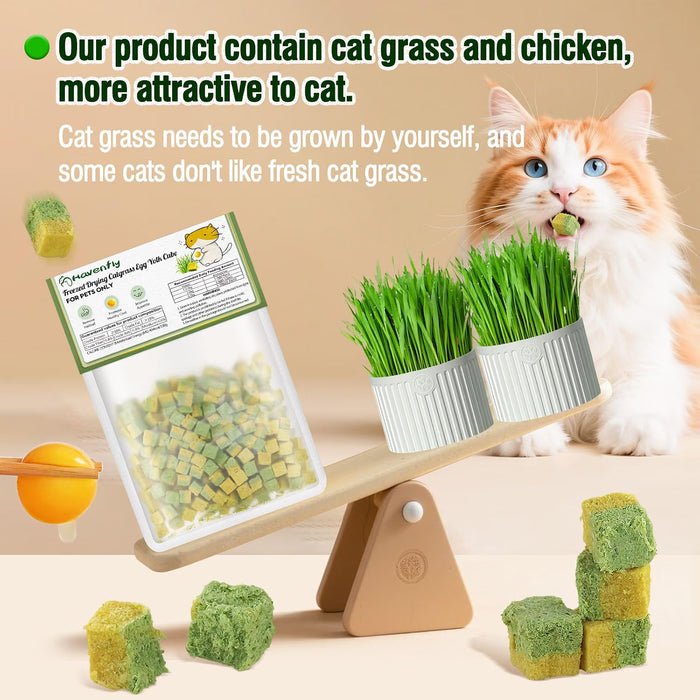 Snacks Lyophilisés pour Chats Havenfly – Herbe à Chat & Jaune d'Œuf | 60 g