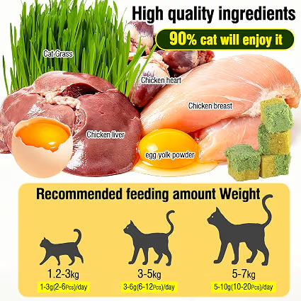 Snacks Lyophilisés pour Chats Havenfly – Herbe à Chat & Jaune d'Œuf | 60 g