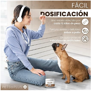 Condroprotetor para cães - glucosamina, MSM, condroitina, colageneo, ácido hial - fortalece as cartilagens e protege as articulações - anti-inflamatório natural - 120 mastigáveis