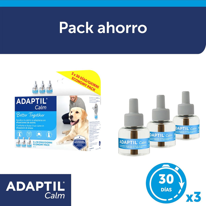 ADAPTIL Calm - Pack Poupança 3 peças de reposição 90 dias - anti - stress para cães - PetDoctors - Loja Online