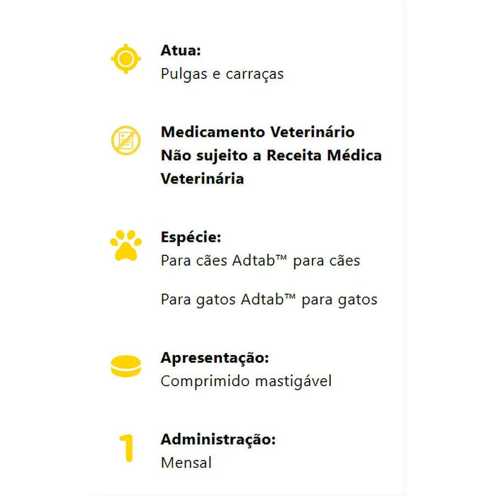 AdTab Cão Comprimido Antiparasitário | Pulgas e Carraças - Proteção 90 Dias Caixa com 3 comprimidos - PetDoctors - Loja Online