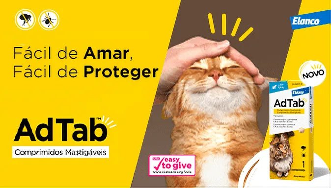 AdTab Gato Comprimido Antiparasitário | Pulgas e Carraças 90 Dias Proteção - Caixa com 3 comprimidos - PetDoctors - Loja Online