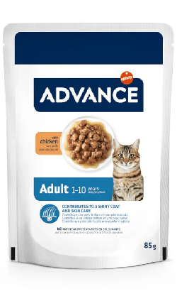 Advance Cat Adult Chicken | Wet (Saqueta) | Caixa 12 Saquetas 85 gr = 1,02 Kg - PetDoctors - Loja Online
