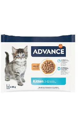 Advance Cat Kitten Chicken Multipack | Wet (Saqueta) | 4 x 85 g = 340 gramas - PetDoctors - Loja Online