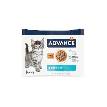 Advance Cat Kitten Chicken Multipack | Wet (Saqueta) | 4 x 85 g = 340 gramas - PetDoctors - Loja Online