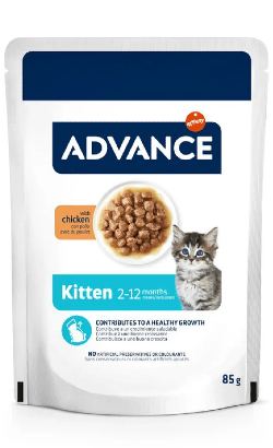 Advance Cat Kitten Chicken | Wet (Saqueta) | Caixa 12 Saquetas 85 g = 1,02 Kgs - PetDoctors - Loja Online