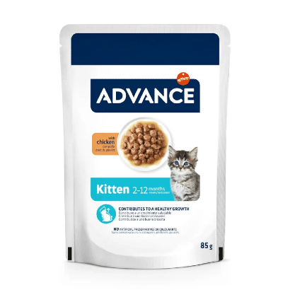 Advance Cat Kitten Chicken | Wet (Saqueta) | Caixa 12 Saquetas 85 g = 1,02 Kgs - PetDoctors - Loja Online