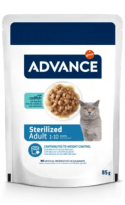 Advance Cat Sterilized Codfish | Wet (Saqueta) | Caixa 12 Saquetas 85 g = 1,02 kgs - PetDoctors - Loja Online
