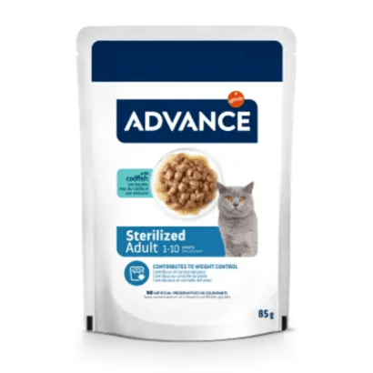Advance Cat Sterilized Codfish | Wet (Saqueta) | Caixa 12 Saquetas 85 g = 1,02 kgs - PetDoctors - Loja Online