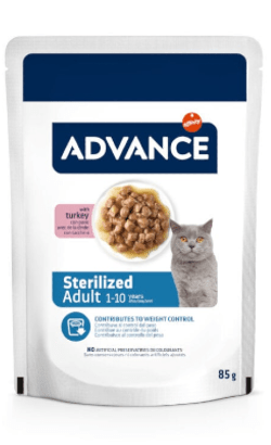 Advance Cat Sterilized Turkey | Wet (Saqueta) | Caixa 12 Saquetas 85 g = 1,02 kgs - PetDoctors - Loja Online
