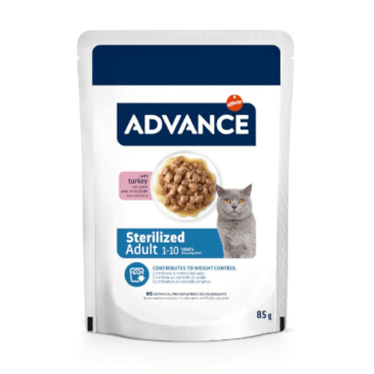 Advance Cat Sterilized Turkey | Wet (Saqueta) | Caixa 12 Saquetas 85 g = 1,02 kgs - PetDoctors - Loja Online