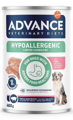 Advance Vet Dog Hypoallergenic Pork | Wet (Lata) | 400 g - PetDoctors - Loja Online