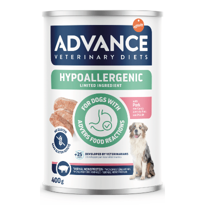 Advance Vet Dog Hypoallergenic Pork | Wet (Lata) | 400 g - PetDoctors - Loja Online