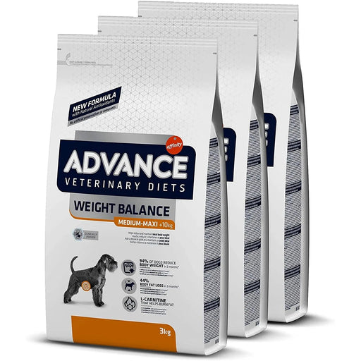 Advance Veterinary Diets Weight Balance Medium Maxi - Alimentação para Cães de Raças Médias e Grandes com Problemas de Excesso de peso - Pack de 3 x 3kg - Total 9kg - PetDoctors - Loja Online