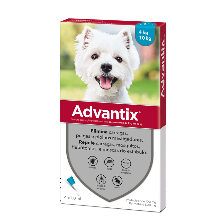 Advantix® - Pipetas Advantix® Desparasitante para cães - Conjunto de 4 Pipetas - PetDoctors - Loja Online