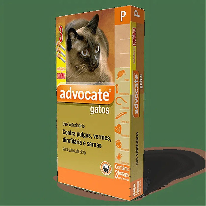 Advocate Pipetas Antiparasitárias para Gatos até 4 kgs (conjuntos de 3 pipetas) - PetDoctors - Loja Online