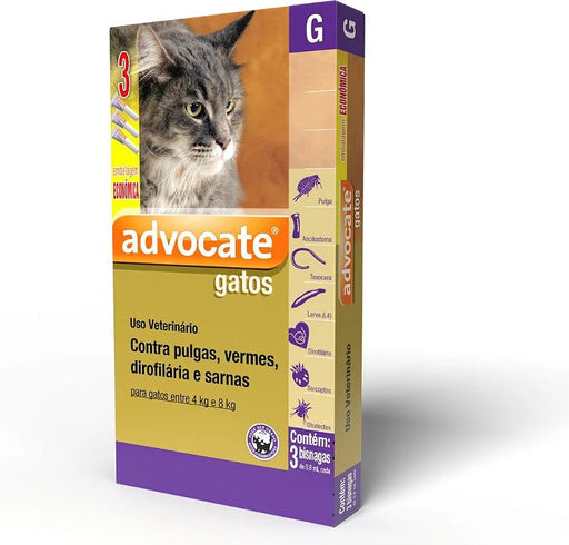 Advocate pipetas - gatos de 4 a 8kg (conjuntos de 3 pipetas) - PetDoctors - Loja Online