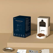 Alimentador automático para gatos com câmera de vigilância, dispensador de ração de 4 litros com programa de alimentação personalizado, gravação de voz de 15 segundos, alimentação dupla e brinquedo a laser. - PetDoctors - Loja Online