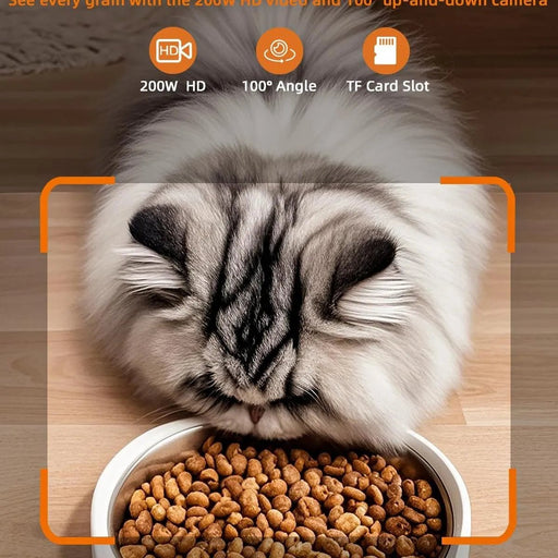 Alimentador automático para gatos com câmera de vigilância, dispensador de ração de 4 litros com programa de alimentação personalizado, gravação de voz de 15 segundos, alimentação dupla e brinquedo a laser. - PetDoctors - Loja Online