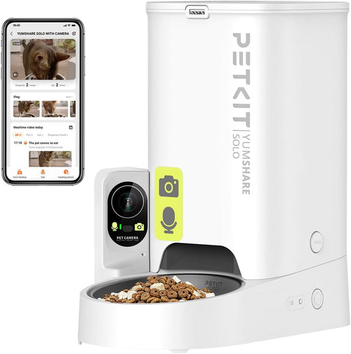 ❤️ Alimentador de 🐱 gatos ou 🐶 cães pequenos, automático com câmera, 1080P HD, função AI, 3L, 2,4 G WiFi, áudio bidirecional, controlo por aplicativo, tigela de aço inoxidável (PETKIT) - PetDoctors - Loja Online