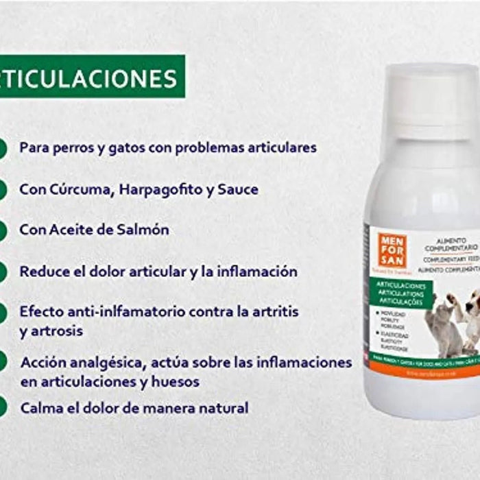 Alimento complementar líquido para cães e gatos para as articulações | MENFORSAN | Suplemento que melhora problemas e infeções articulares (120 ml) - PetDoctors - Loja Online