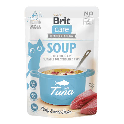 Alimento húmido para Gatos Brit Care Cat Soup with Tuna| Wet (Saqueta) | 15 saquetas x 75 g - PetDoctors - Loja Online