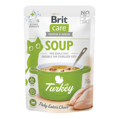 Alimento húmido para Gatos Brit Care Cat Soup with Turkey | Wet (Saqueta) | 15 saquetas x 75 g - PetDoctors - Loja Online