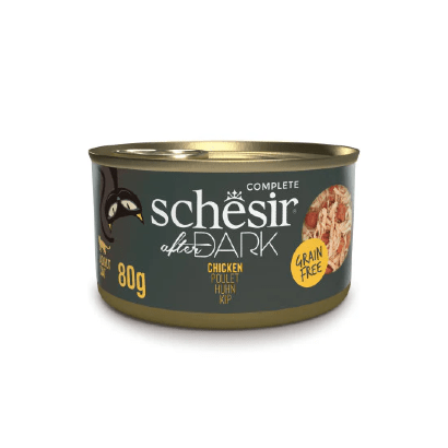 Alimento húmido para Gatos Schesir Cat After Dark Filete de Frango em Caldo | Wet (Lata) | 12 latas x 80 g - PetDoctors - Loja Online